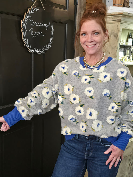 Flower Party Fleece Sweater