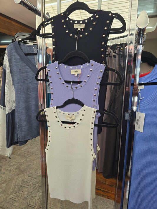 Tammy Ribbed Studded Tank