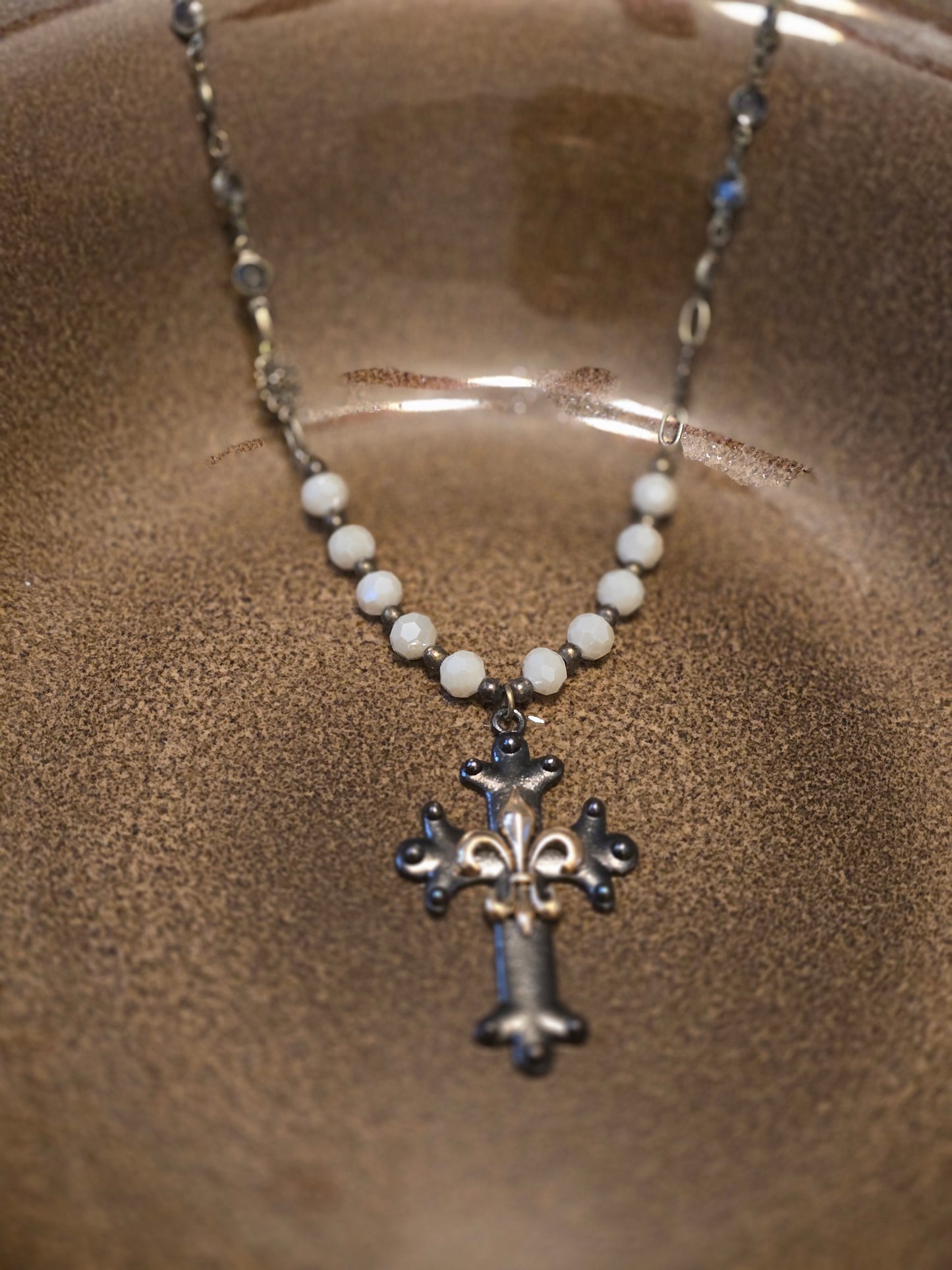 Antique Chain Cross Necklace