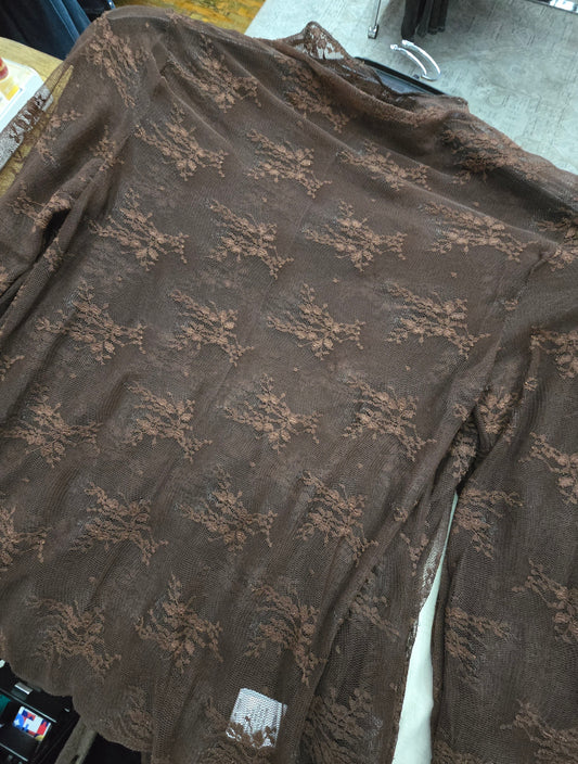 Simple Brown Lace Top