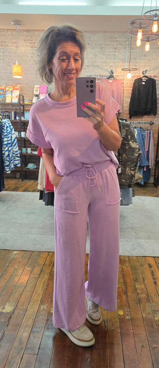 Venna Washed SS Tee and Pant Set