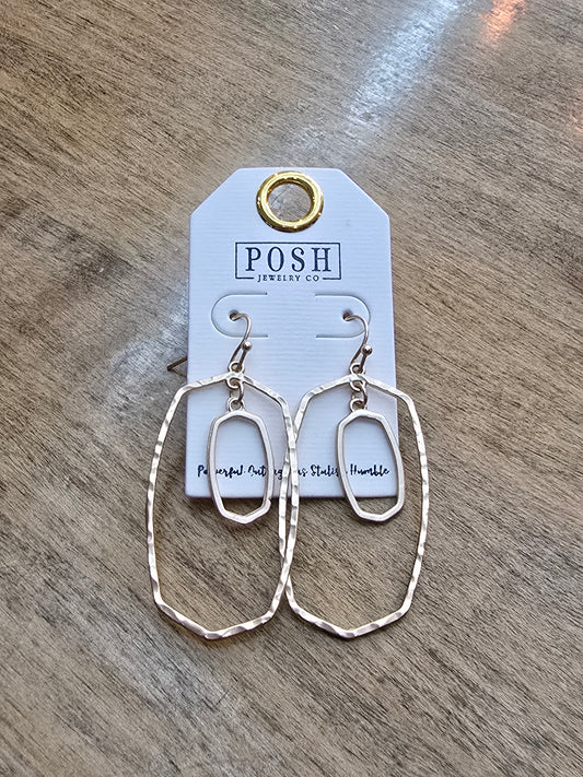 Posh Hammered Metal Drop Earrings
