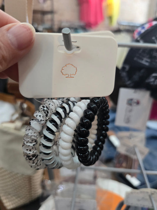 Black and White Multi Spiral Ties
