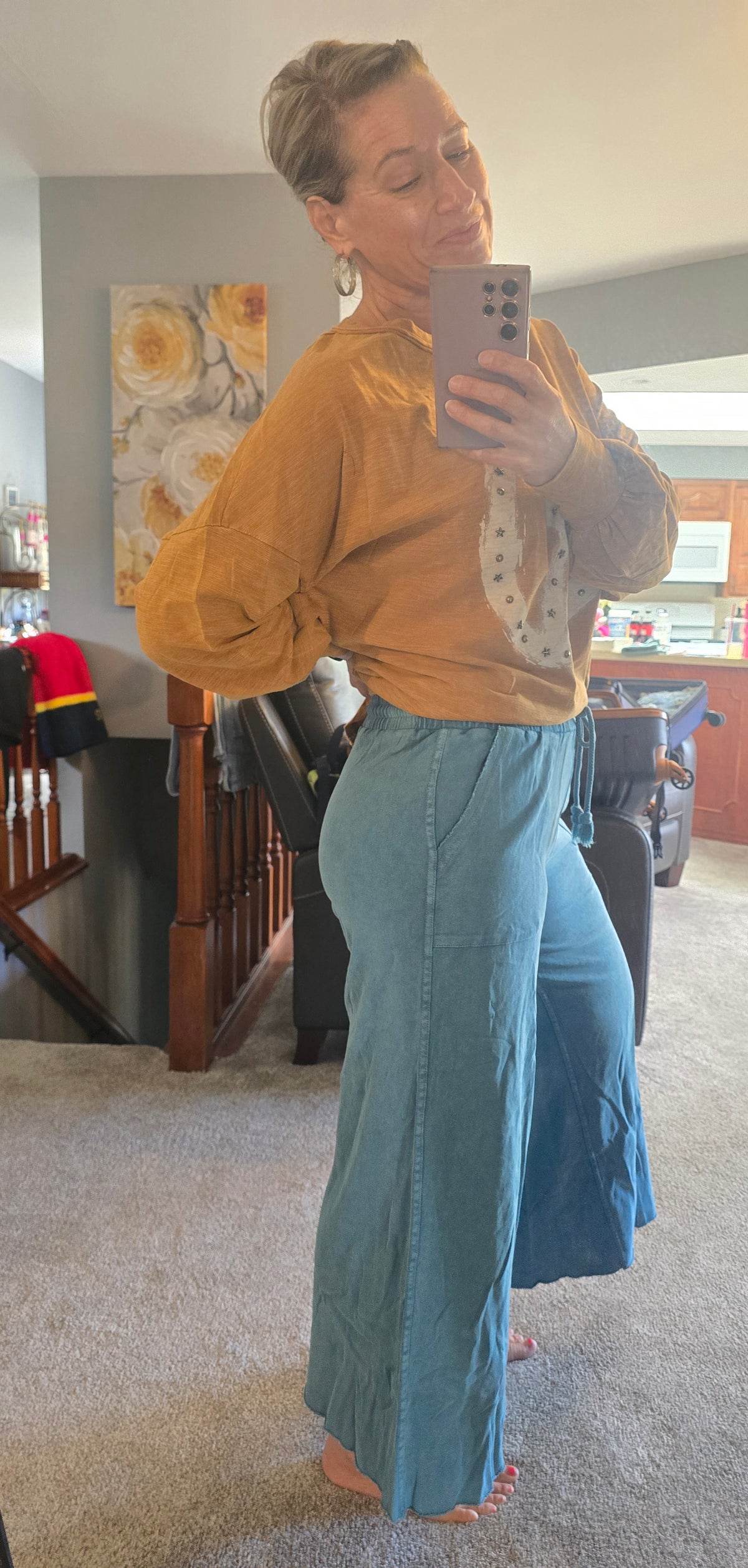 Teal Free Flow Wide Leg Pants