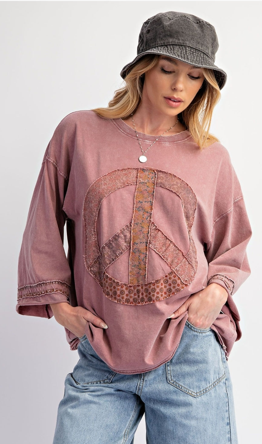 Peace Patch Washed Jersey Top
