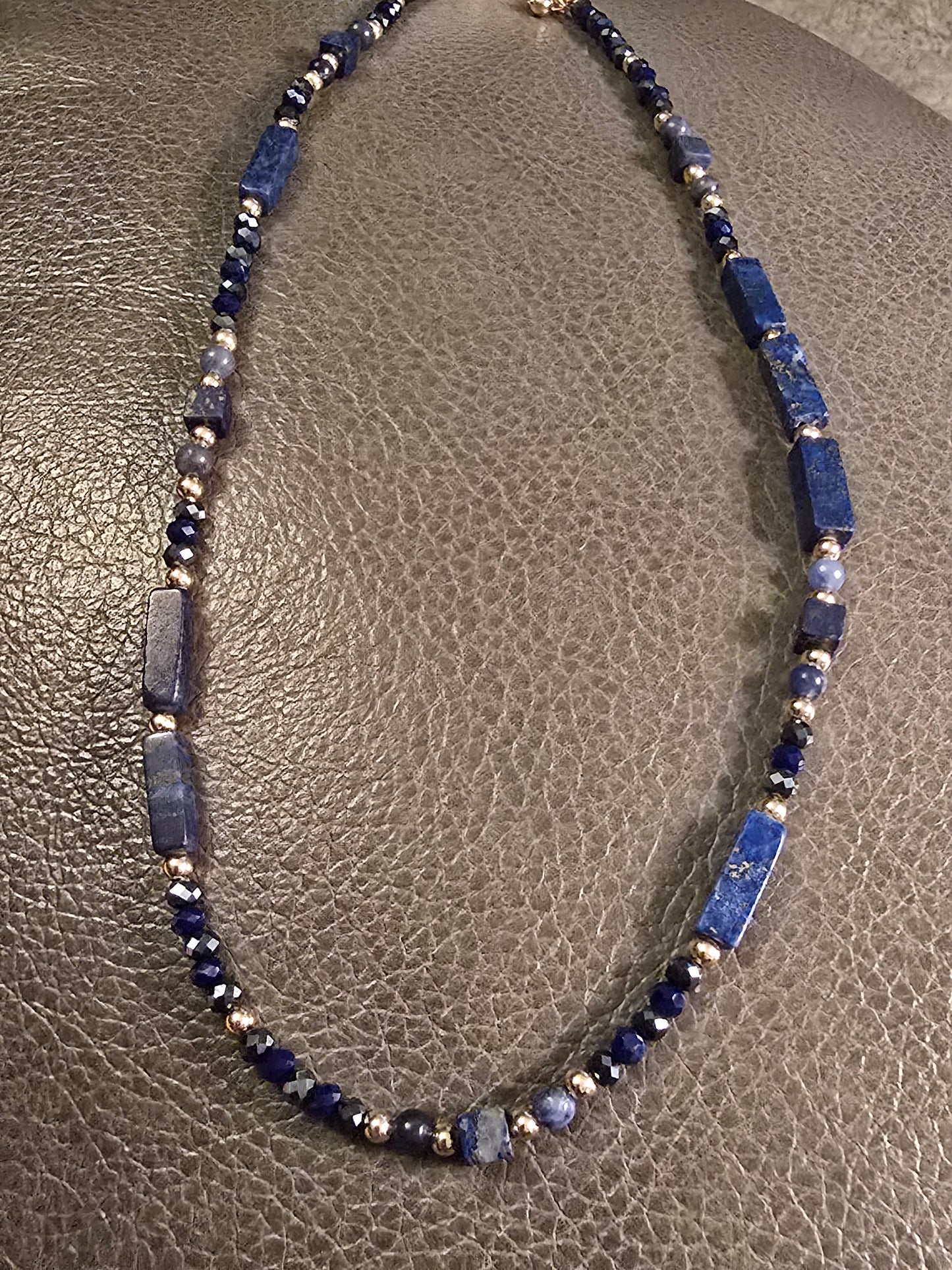 Midnight and Golden Beaded Necklace