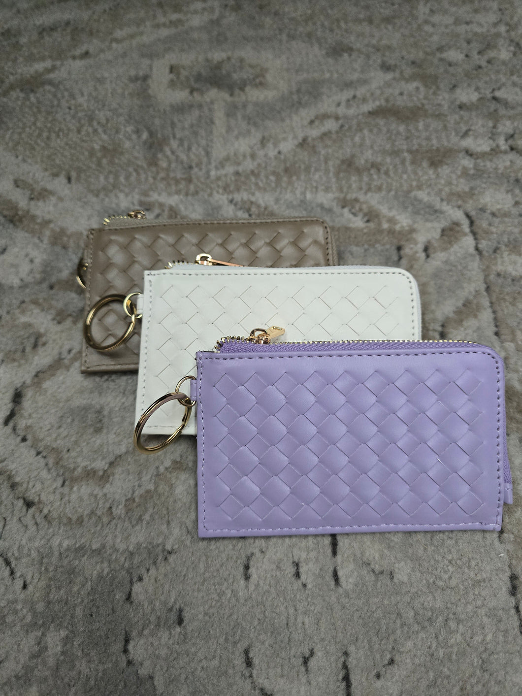 Woven Key Ring Wallet with Card Slots