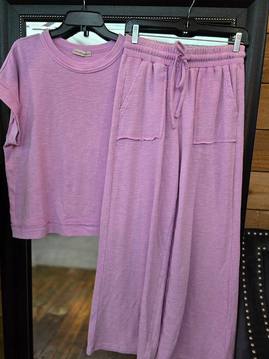 Venna Washed SS Tee and Pant Set