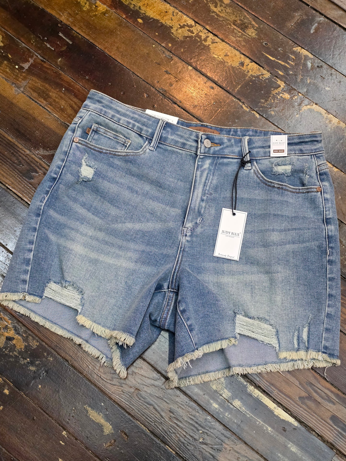 JB Frannie Vintage Wash Denim Shorts