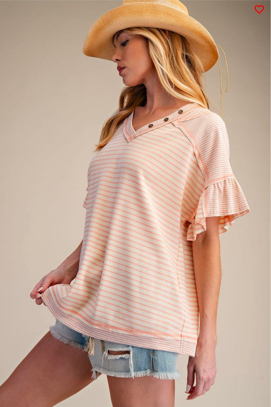 Kara Striped Flowy Top