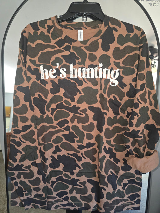 He's Hunting LS Tee