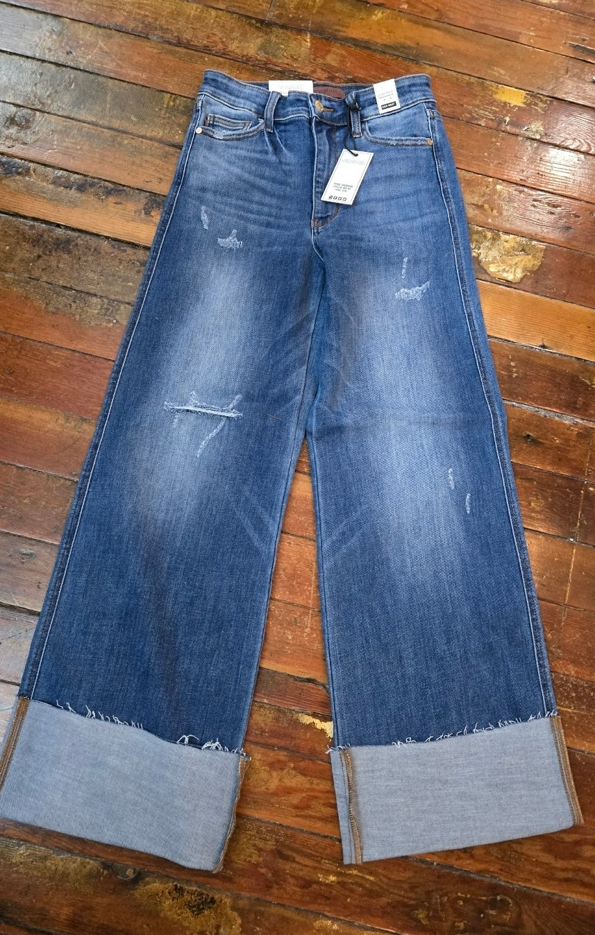 JB Marly Retro Wide Leg Cuff Jean