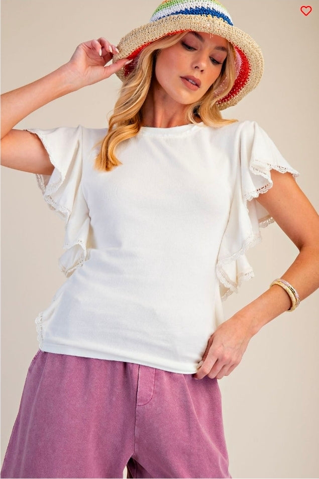 Faith Flowy White Blouse