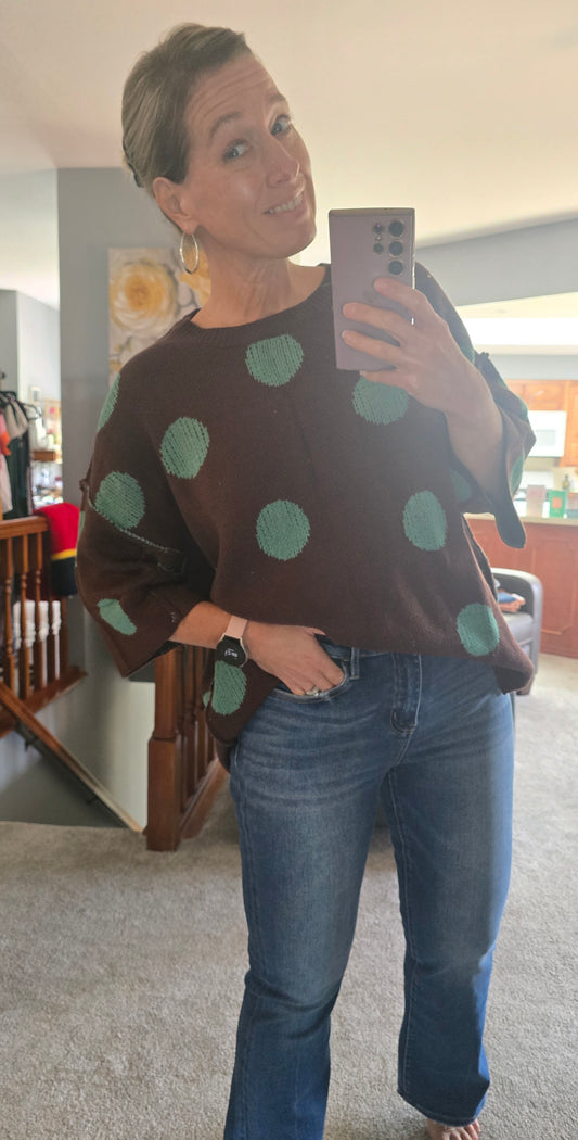 Polka Dot Knitted Sweater