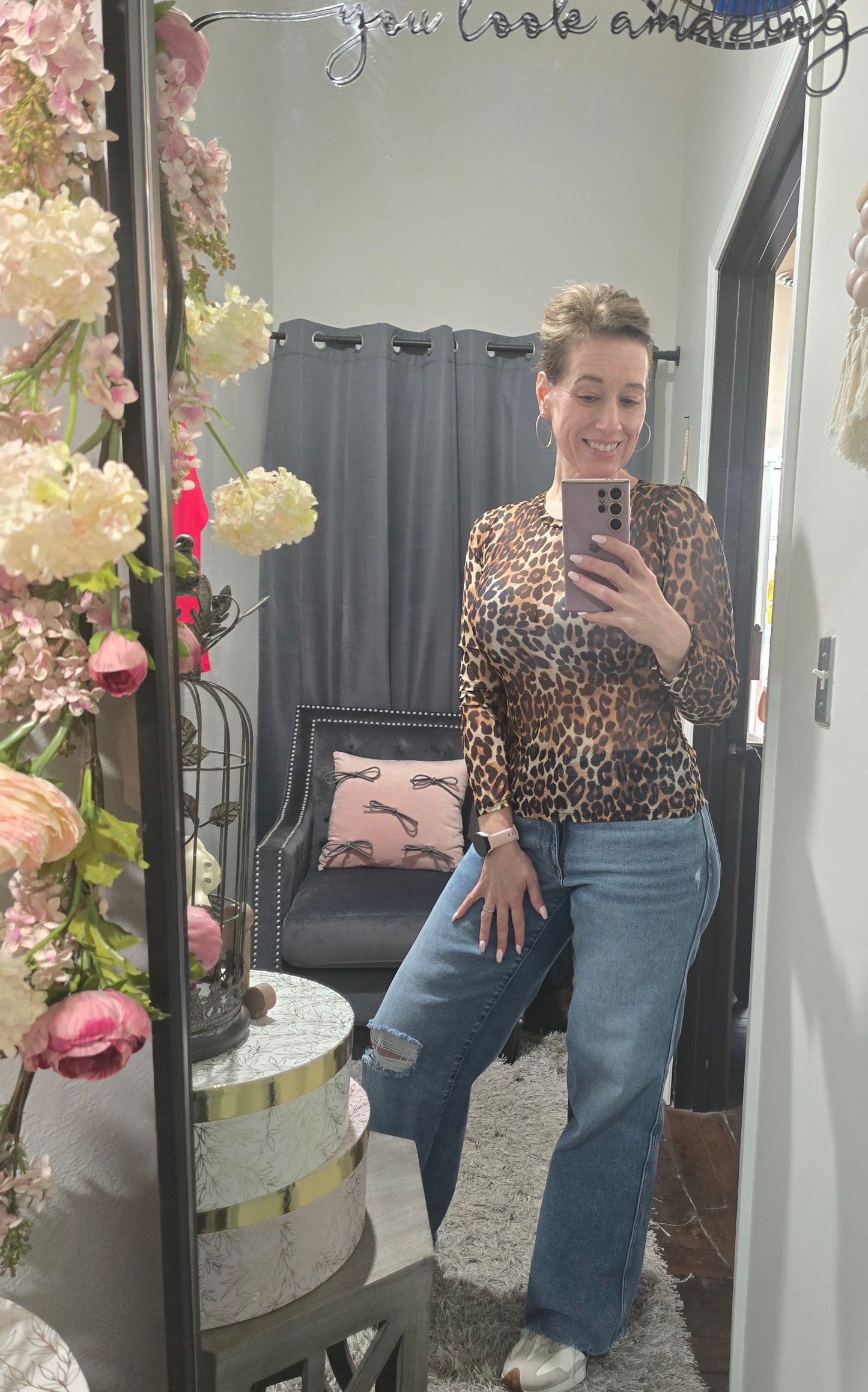 Fierce Leopard Mesh Top