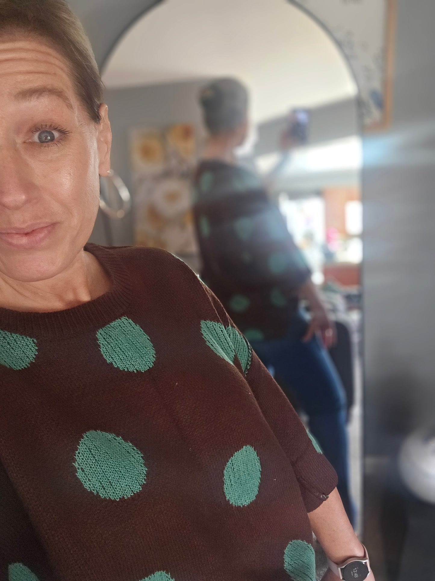 Polka Dot Knitted Sweater