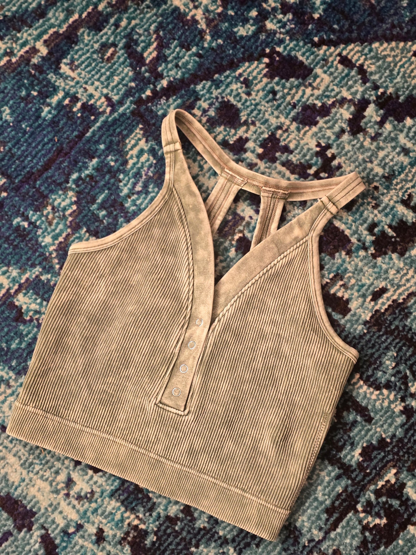 Snap V-Neck Halter Tank