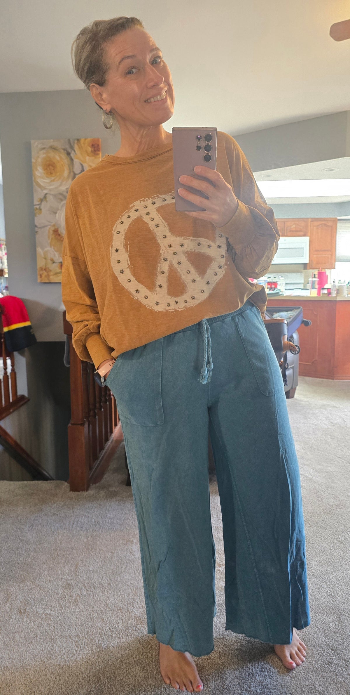 Teal Free Flow Wide Leg Pants