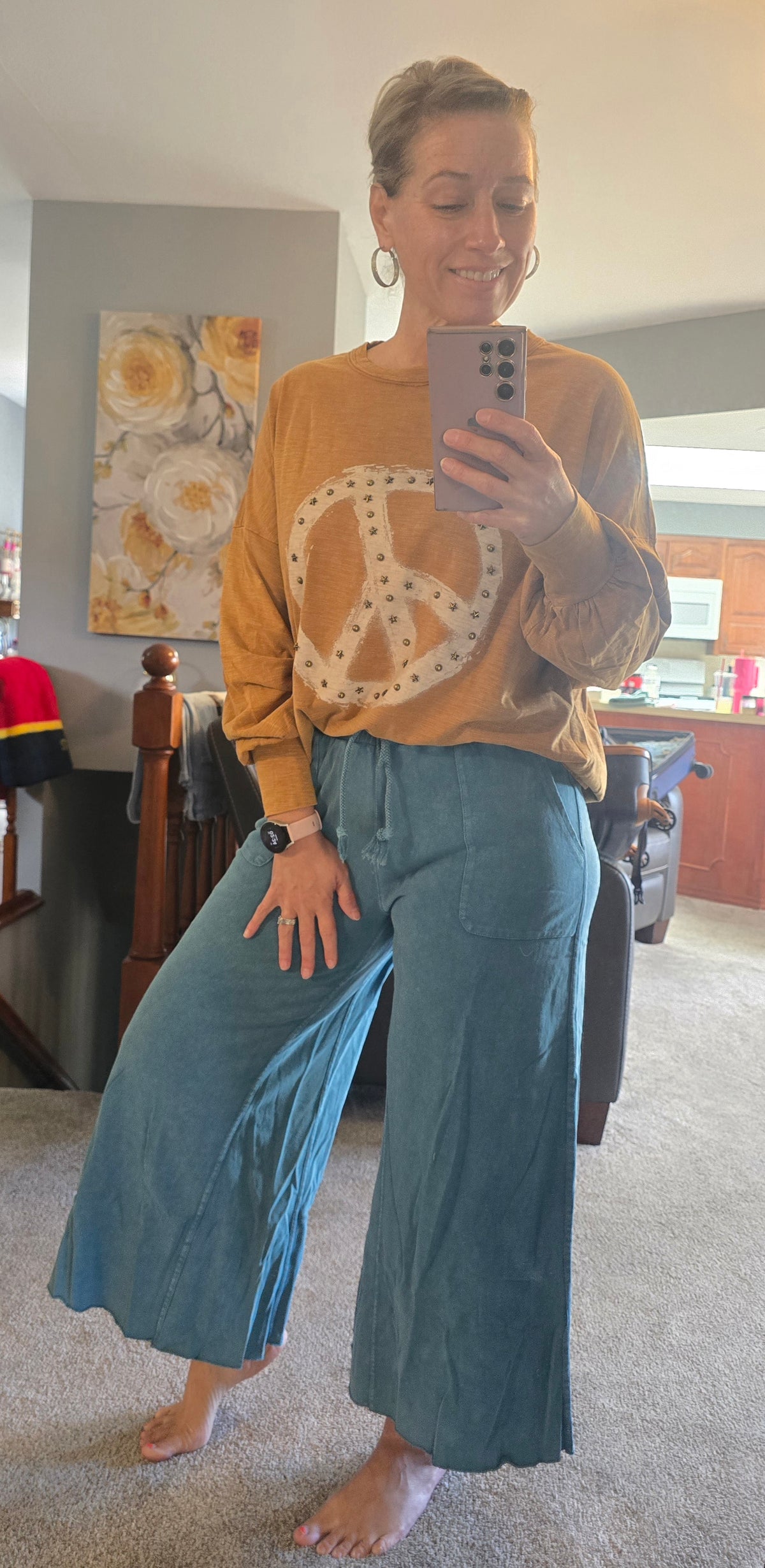 Teal Free Flow Wide Leg Pants