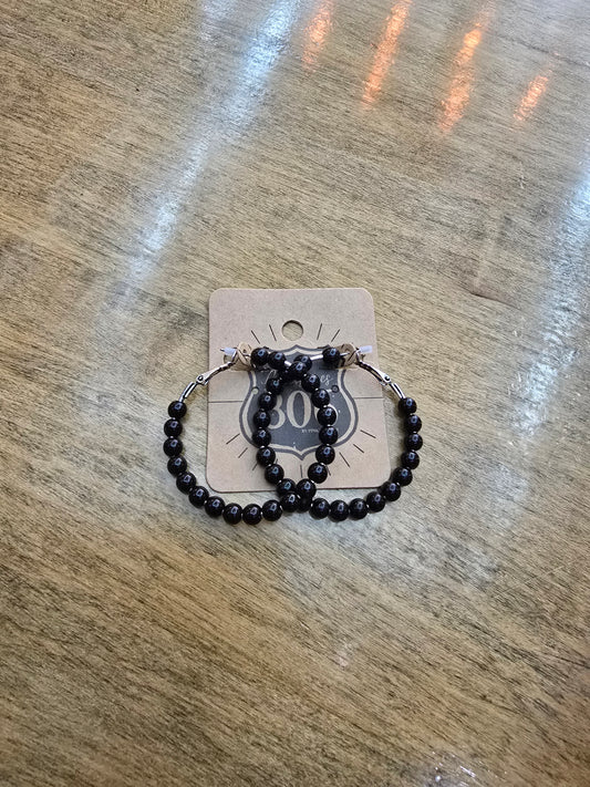 806 Midnight Beaded Hoops