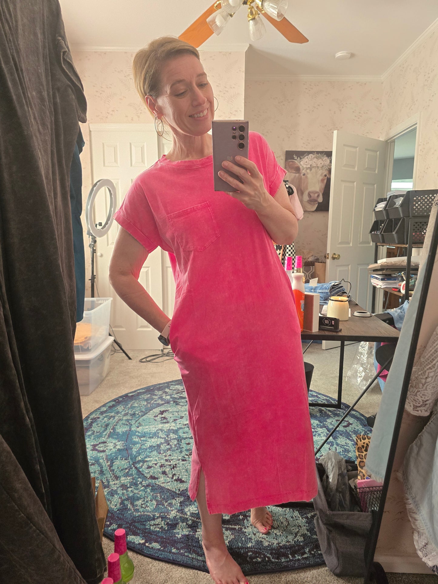 Acid Washed Maxi Dress