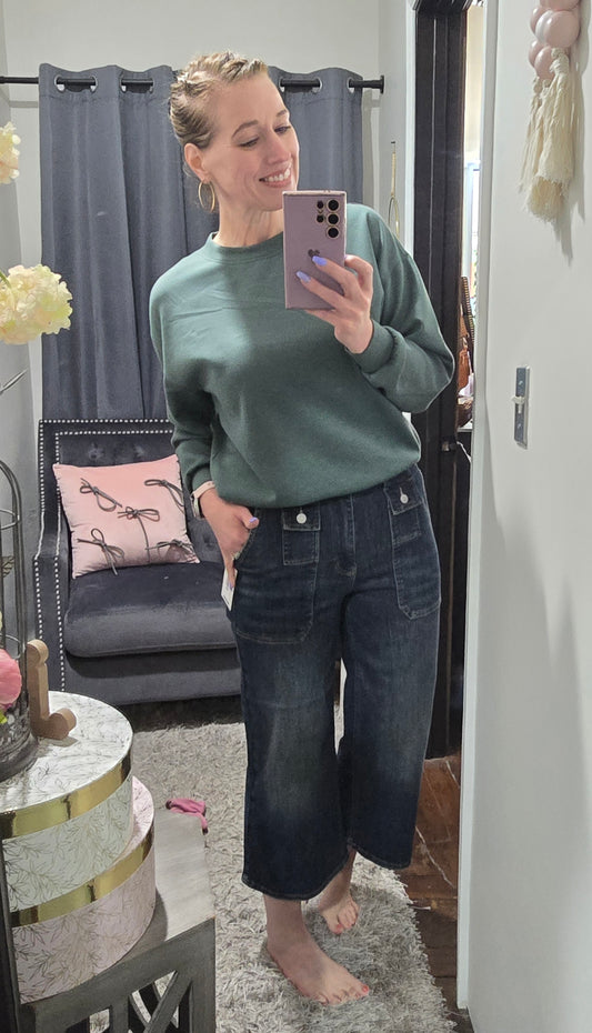 JB Utility Wide Cropped Denim