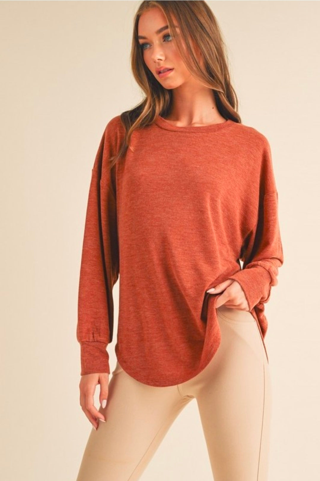 Copper and Cozy Relaxed Fit Top