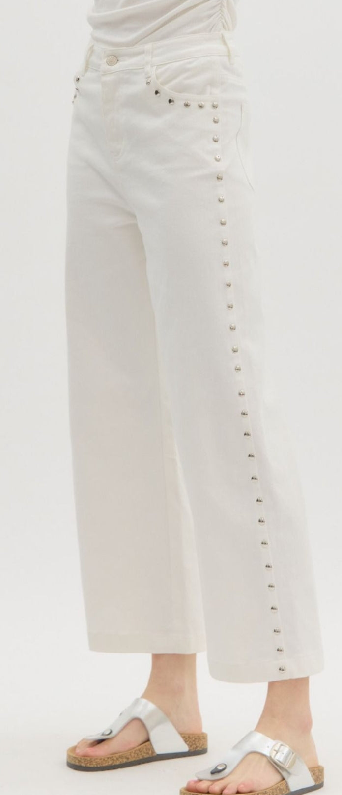 Harper White Studded Pants