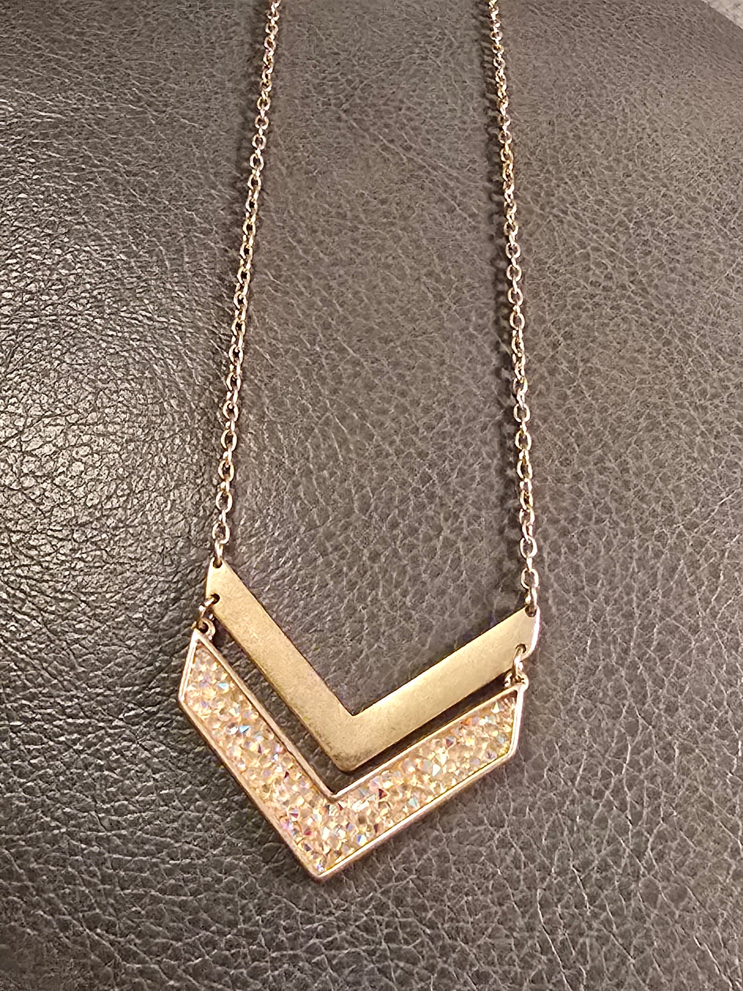 Sparkly Golden Arrow Necklace