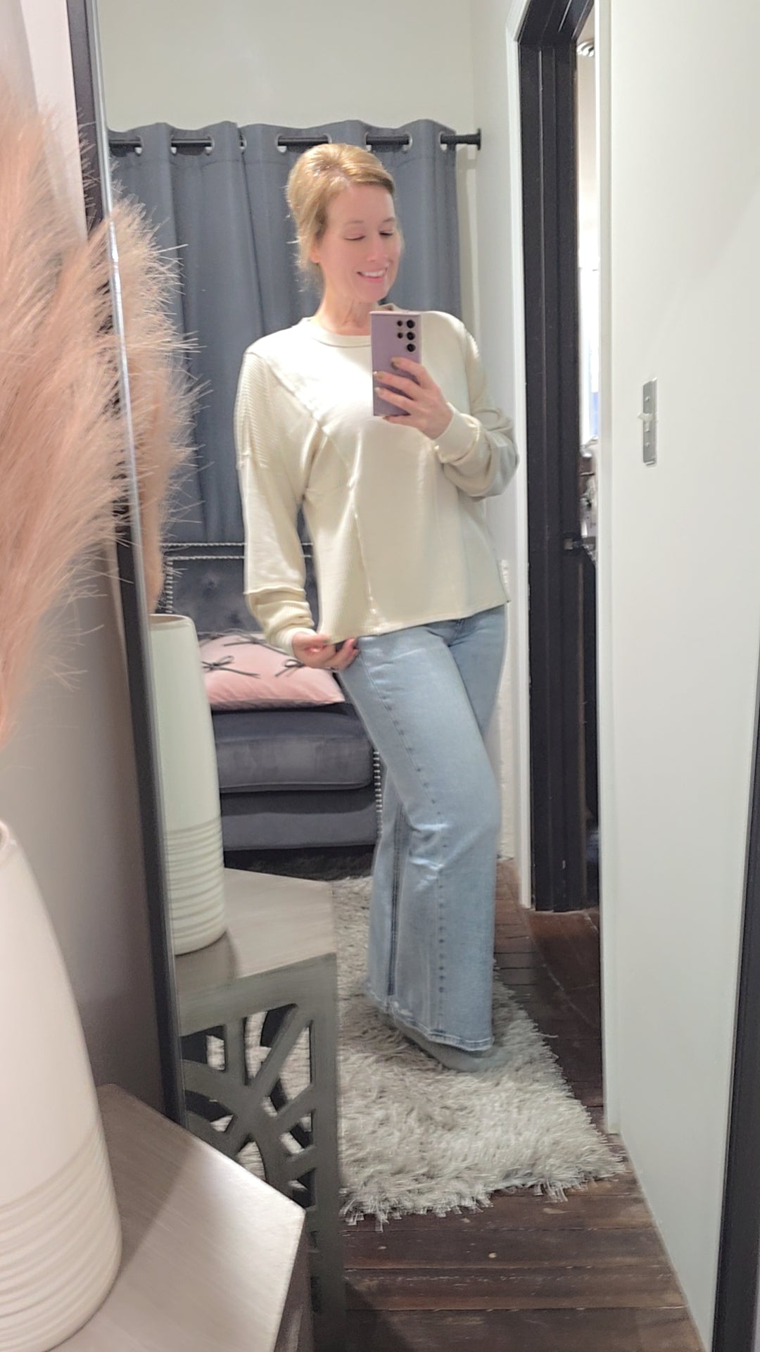 Easy Sunday Waffle Knit Top